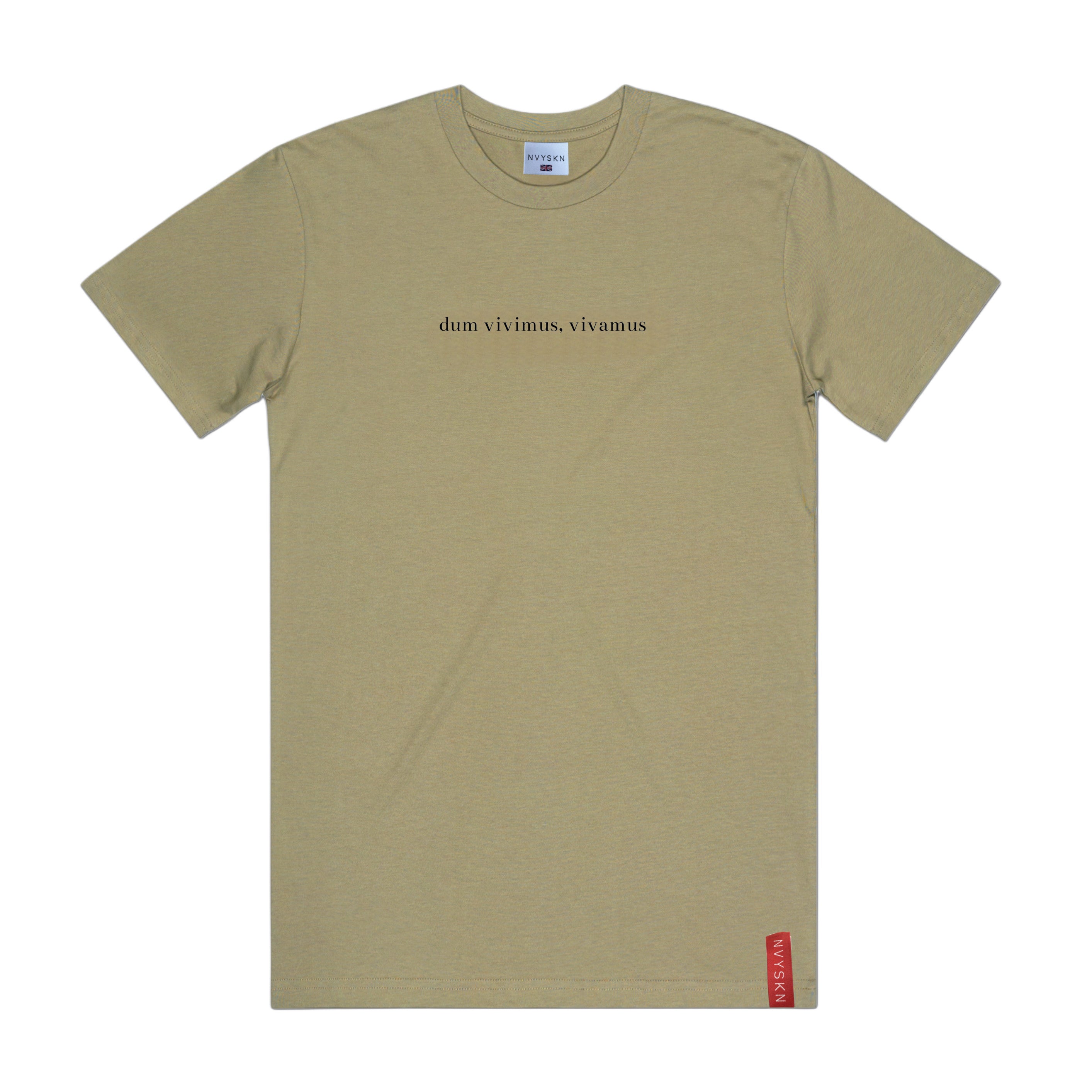 NVYSKN Mens Cotton Latin Design T Shirt “Dum Vivimus, Vivamus”