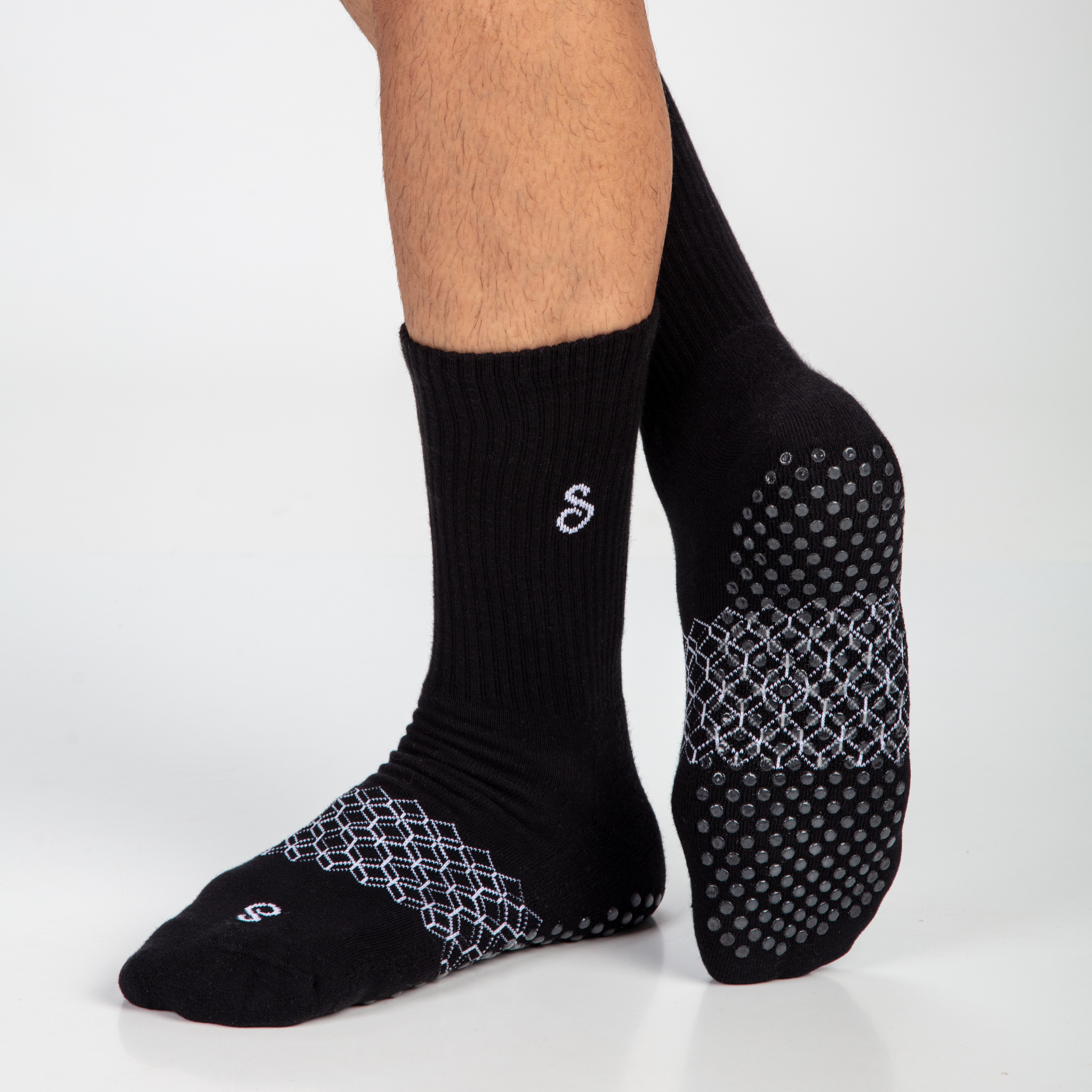 grip socks (crew / mid-calf) - organic combed cotton