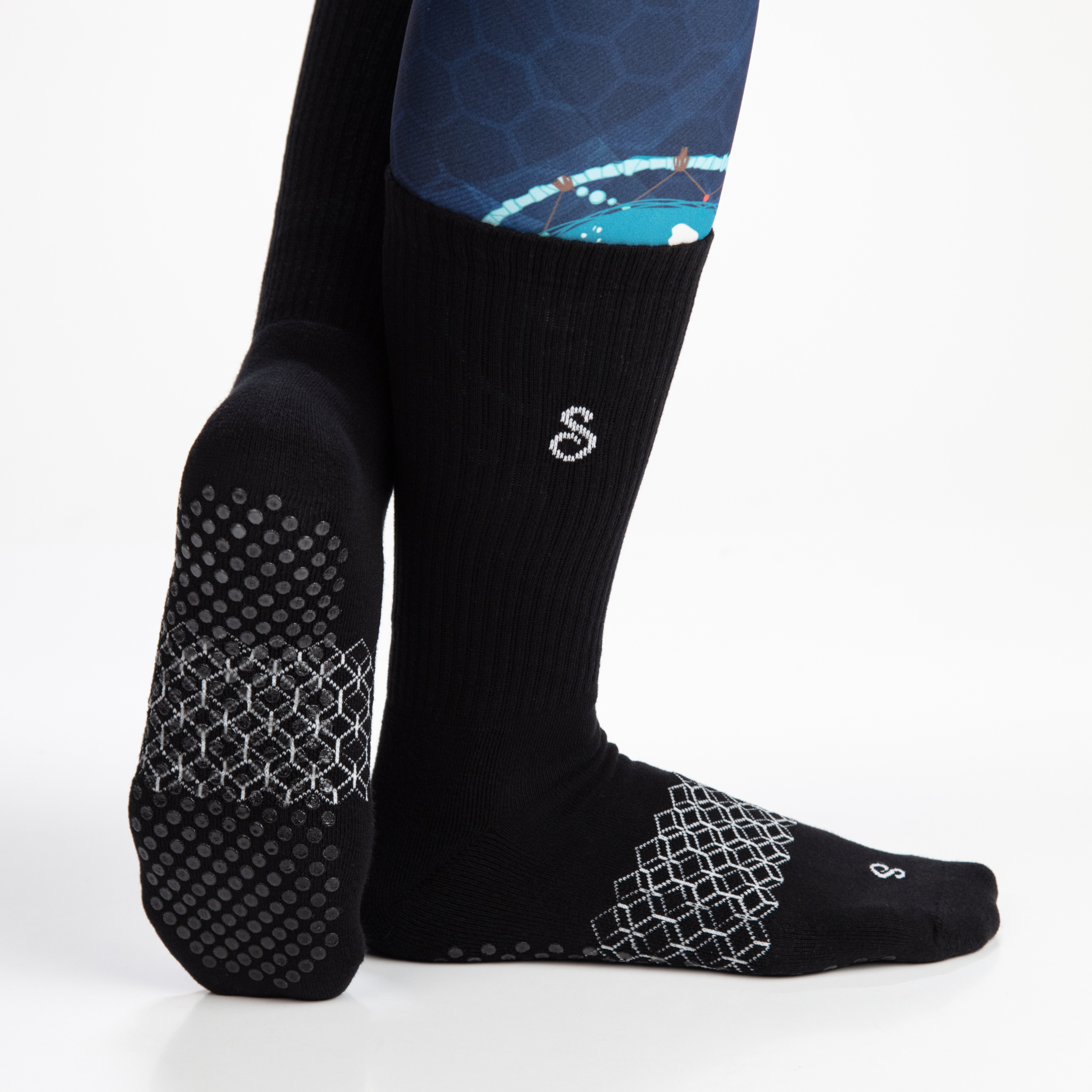 grip socks (crew / mid-calf) - organic combed cotton