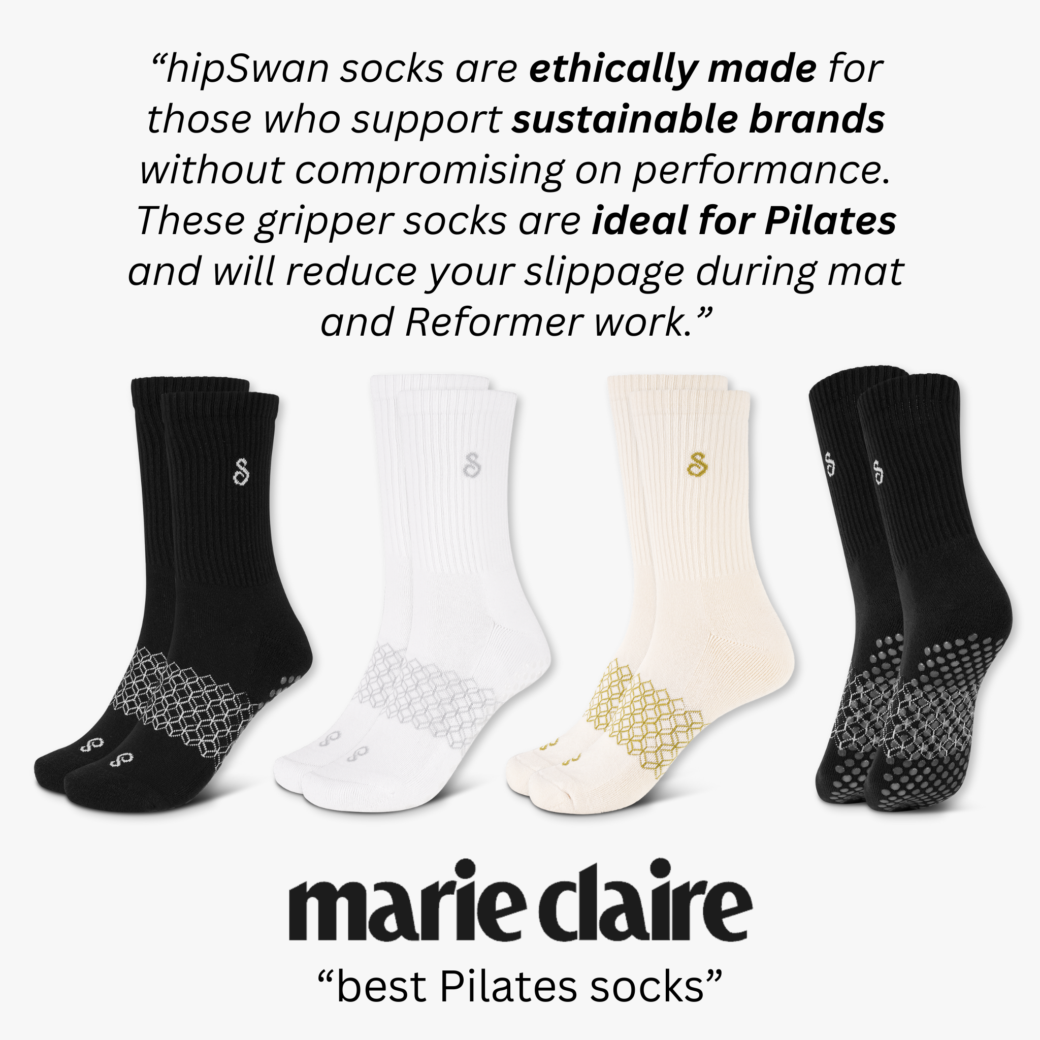grip socks (crew / mid-calf) - organic combed cotton