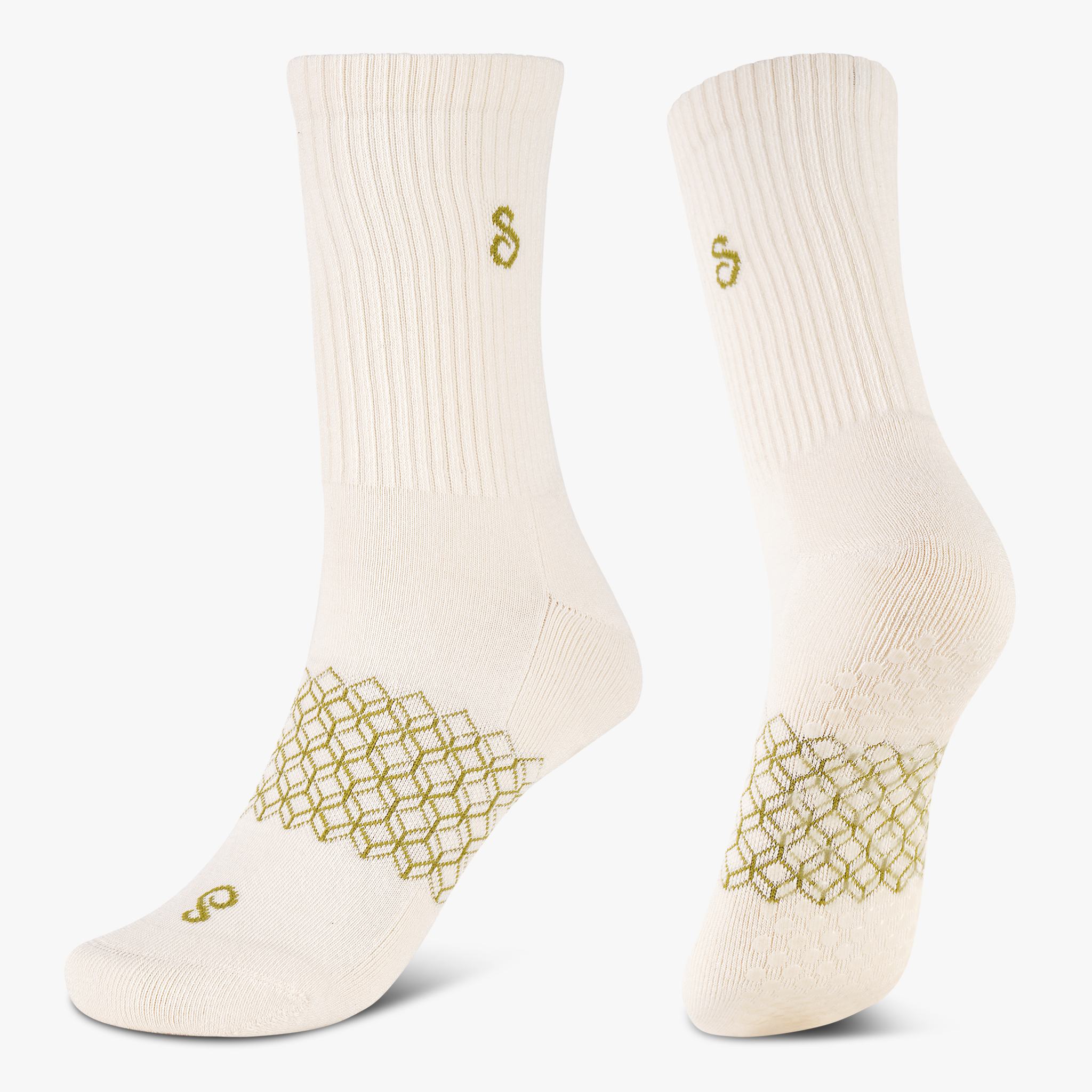 grip socks (crew / mid-calf) - organic combed cotton