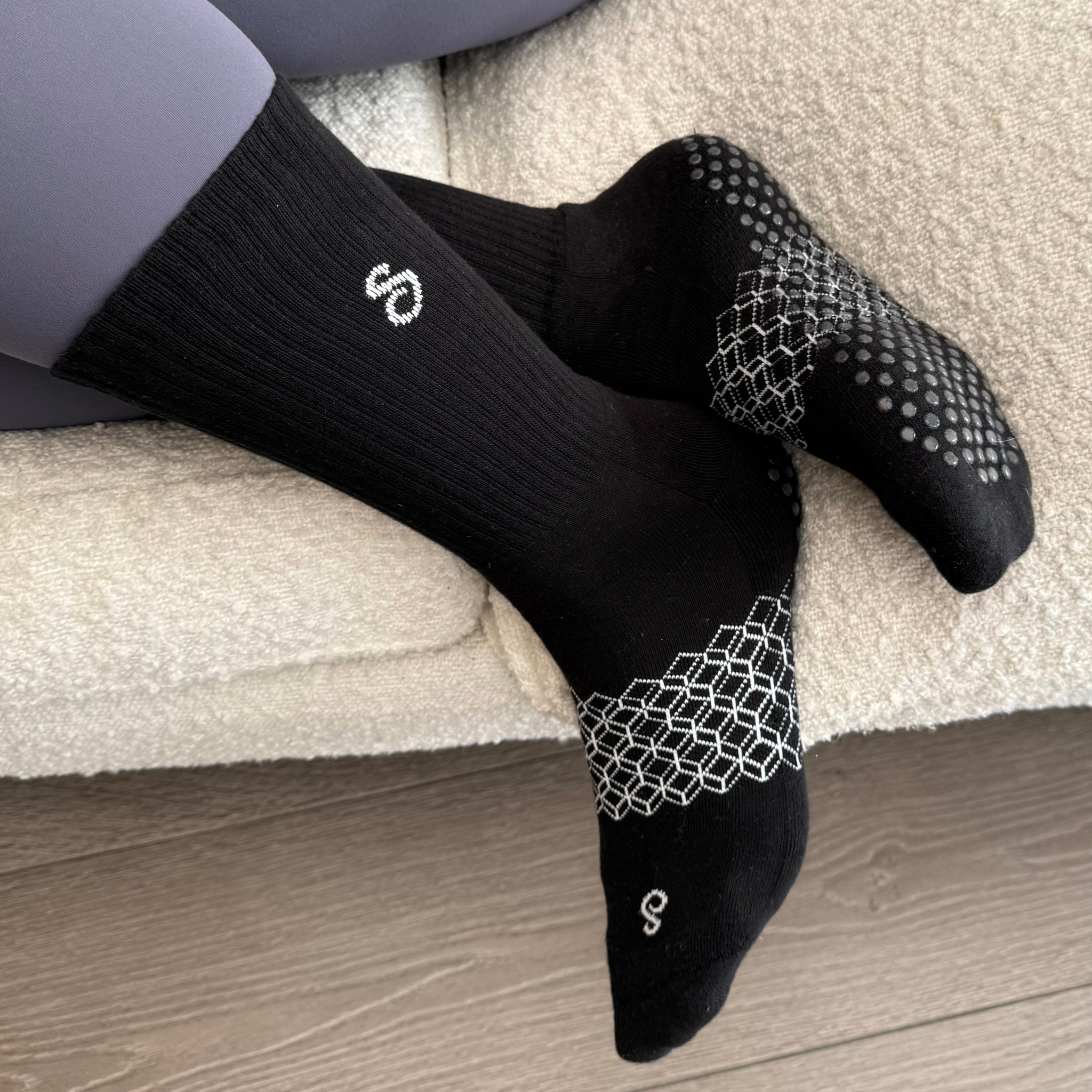 grip socks (crew / mid-calf) - organic combed cotton