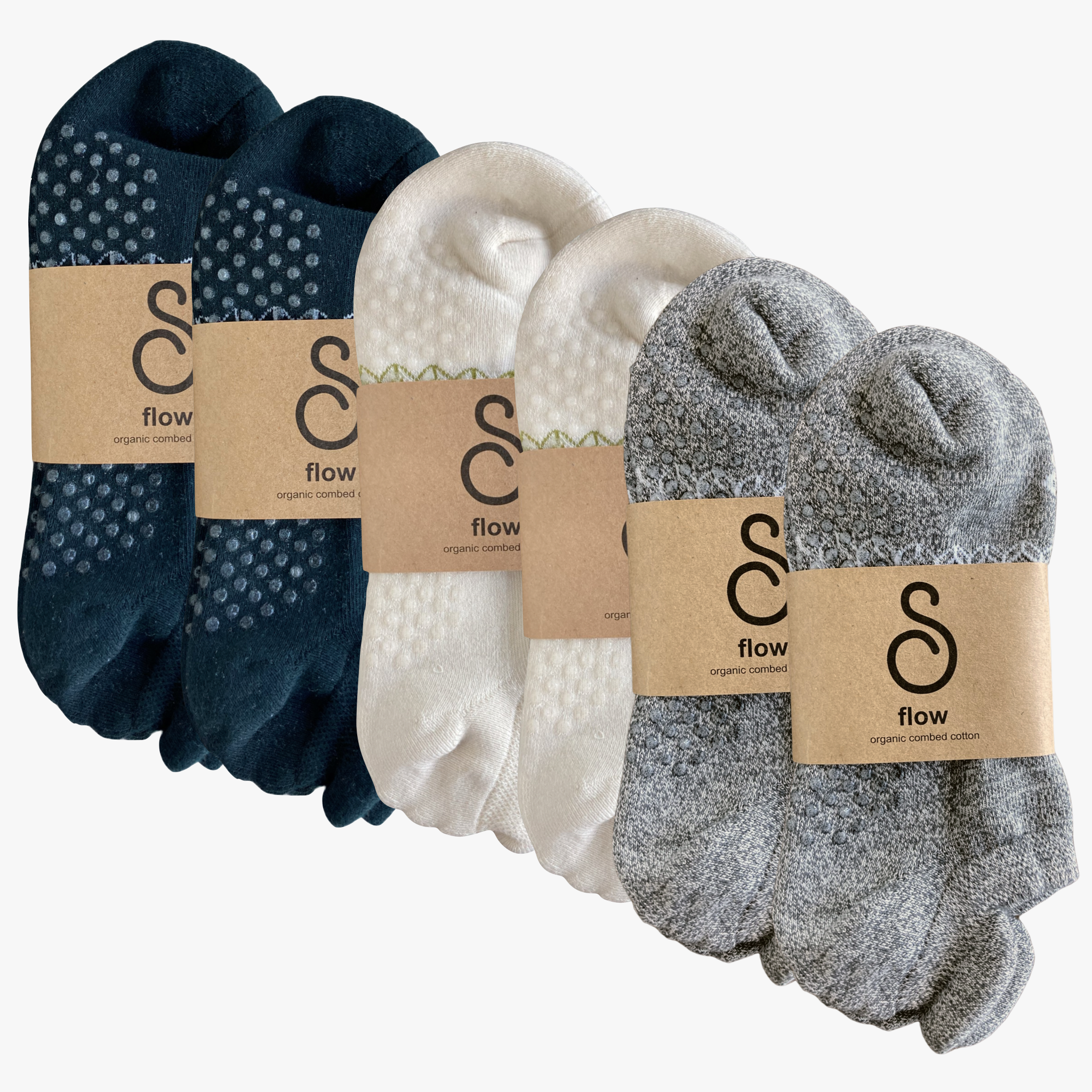 grip socks (ankle) - organic combed cotton