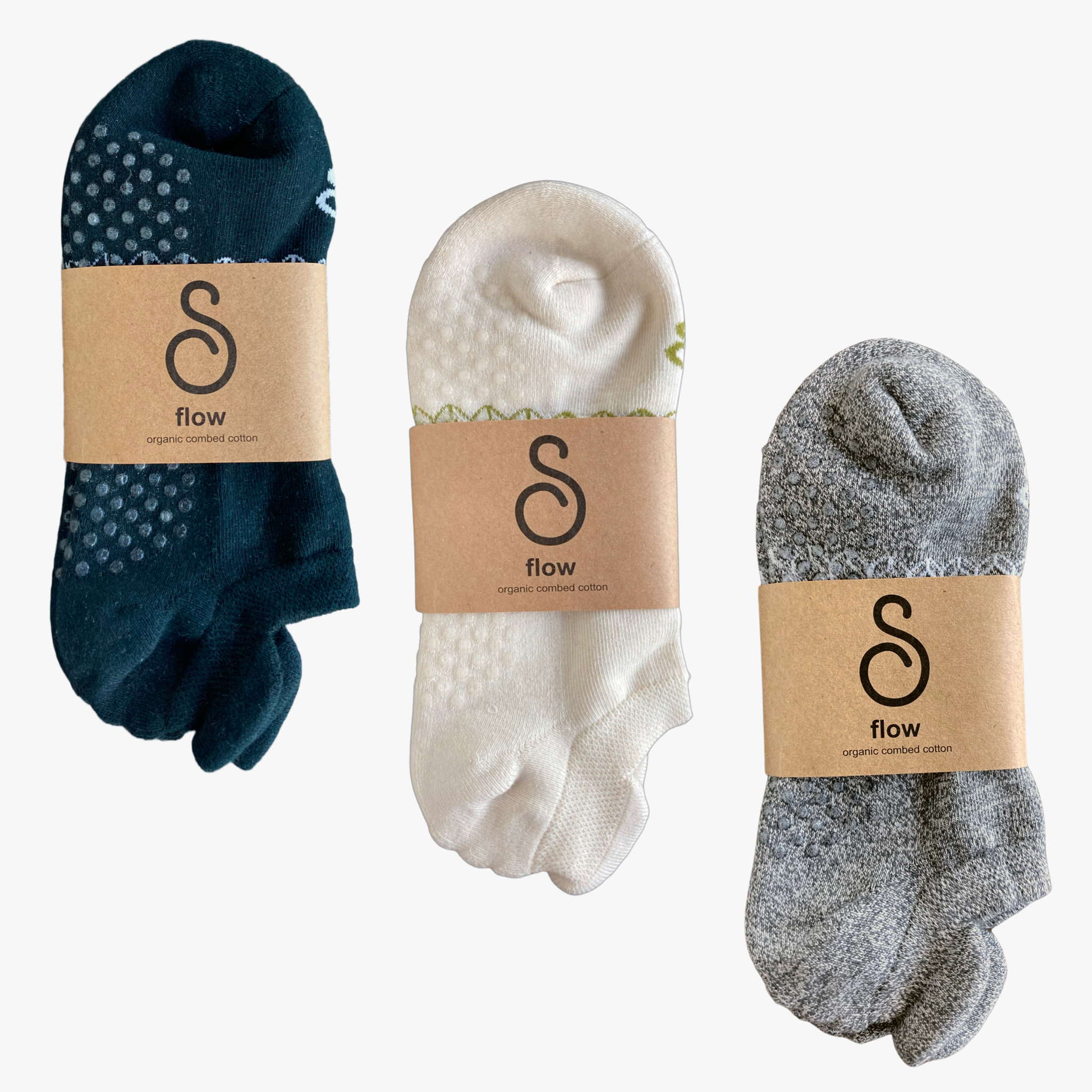 grip socks (ankle) - organic combed cotton