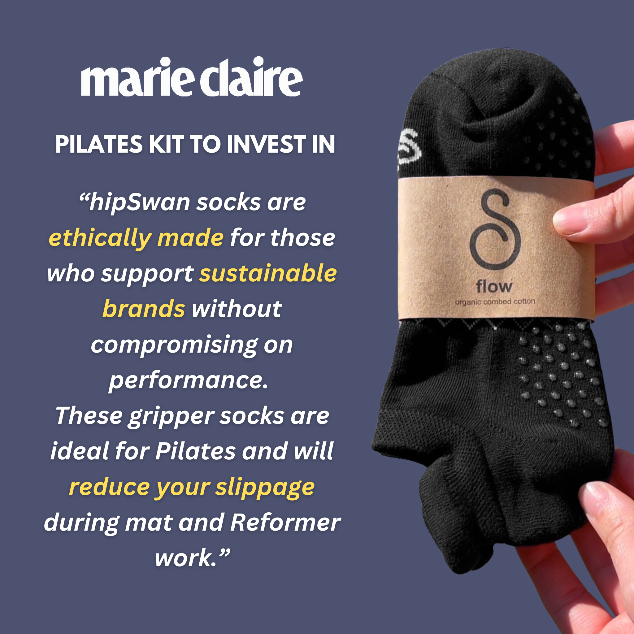 grip socks (ankle) - organic combed cotton