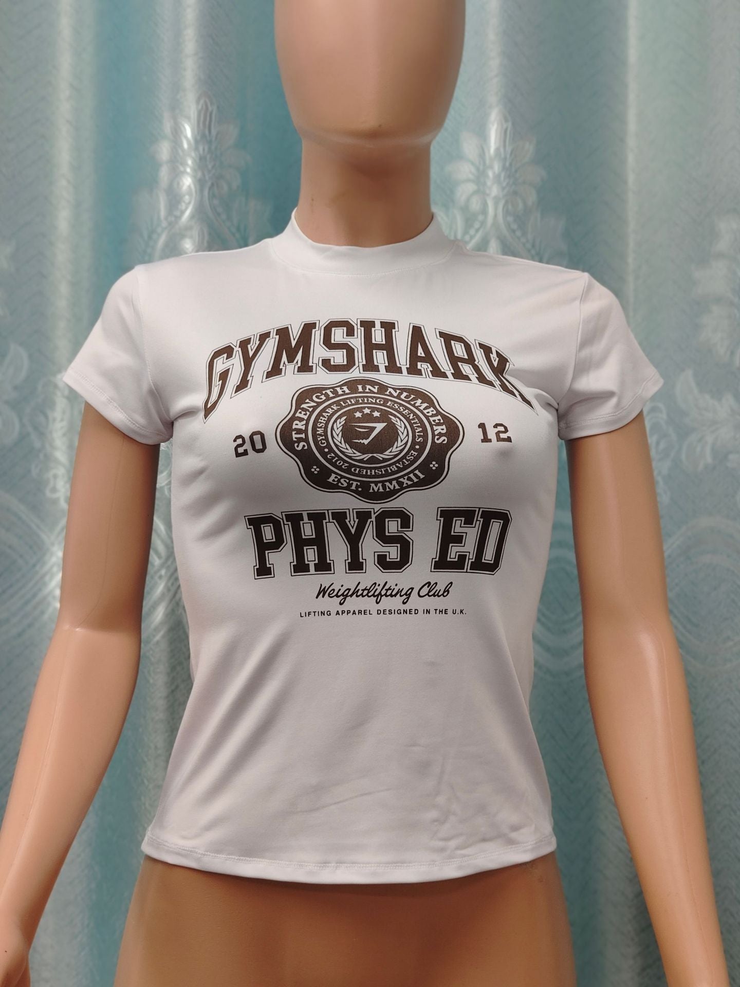 White Cropped Sports T-Shirt